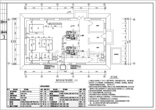 某地燃气锅炉房建筑CAD施工图纸（含设计说明）-图二