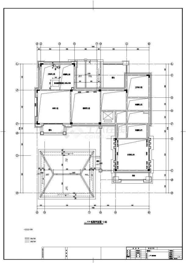 [江苏]某二层一进院中式风格别墅建筑CAD施工图-图二