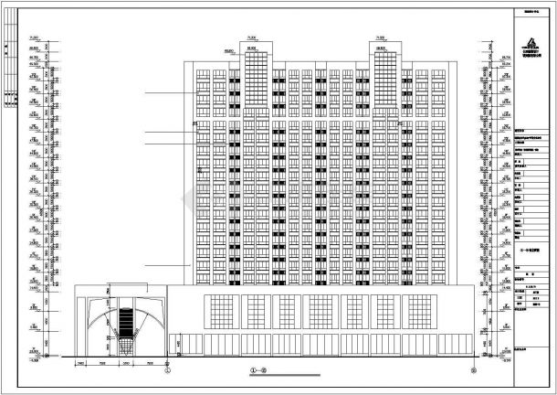[湖南]高层框架剪力墙结构商住楼建筑CAD施工图-图一