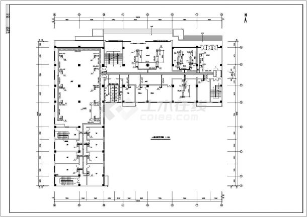 某招待所综合楼空调系统设计cad平面施工图-图二