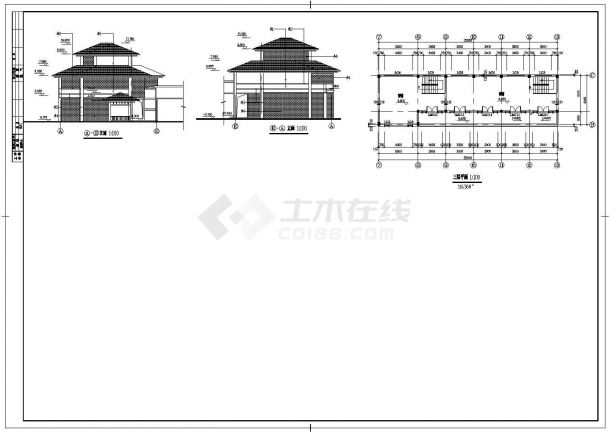 某商业街建筑CAD设计施工图-图一