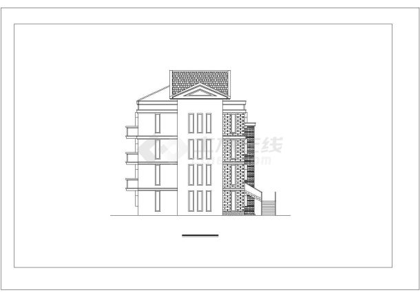 某单体D1别墅建筑设计图纸-图二