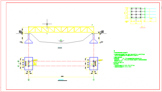 某地跨河管道桁架设计施工图纸_图1