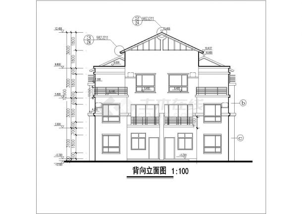 某地欧式风格别墅建筑设计图-图二