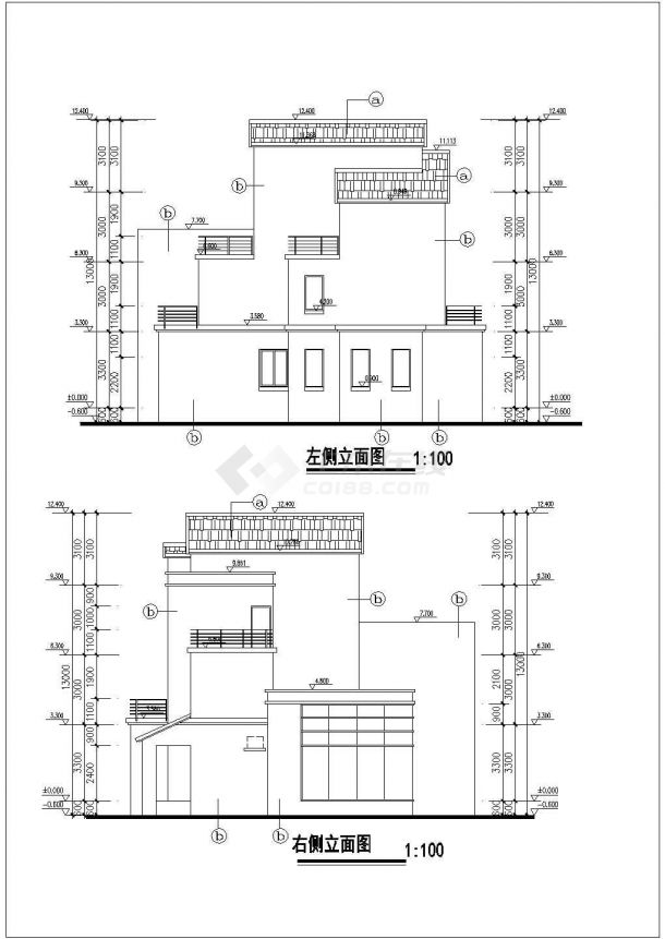 某区欧式化别墅建筑cad详图-图二