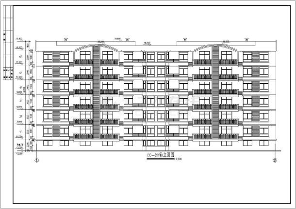 某地六层住宅施工建筑CAD图纸-图二