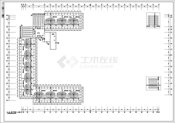 某三层框架结构农贸市场楼设计cad全套建施图-图二