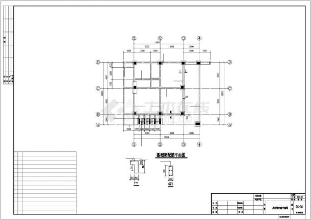 [广东]单层框架结构门卫室结构施工图-图一