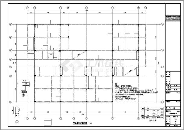 [武汉]三层框架结构幼儿园结构施工图-图二