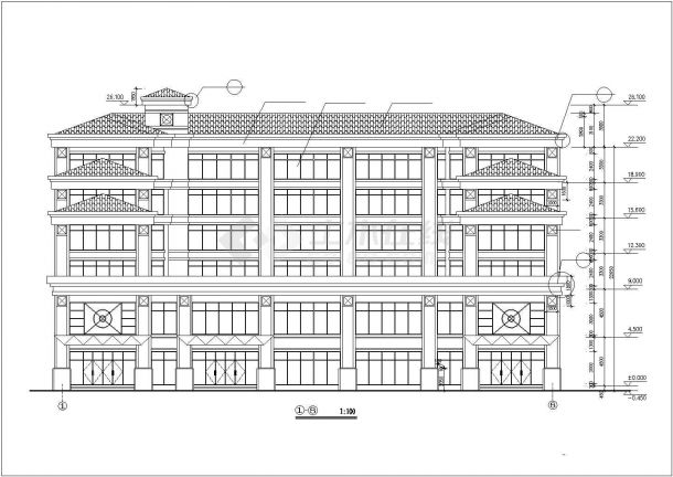 某旅馆方案设计CAD建筑图-图二