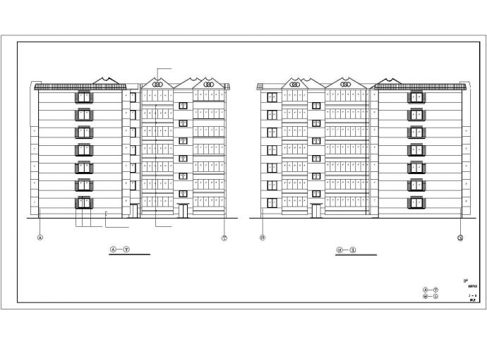 某精美多层住宅建筑CAD参考图_图1