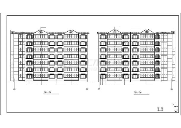 某精美多层住宅建筑CAD参考图-图二