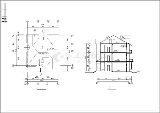 三层英式别墅建筑设计施工图-图二