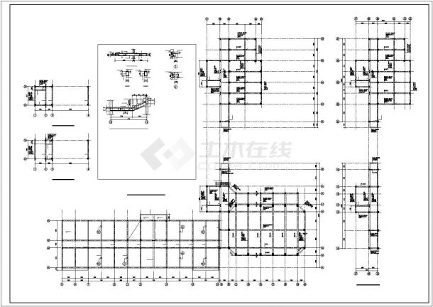 [陕西]两层砖混及部分框架结构小学教学楼结构图-图二