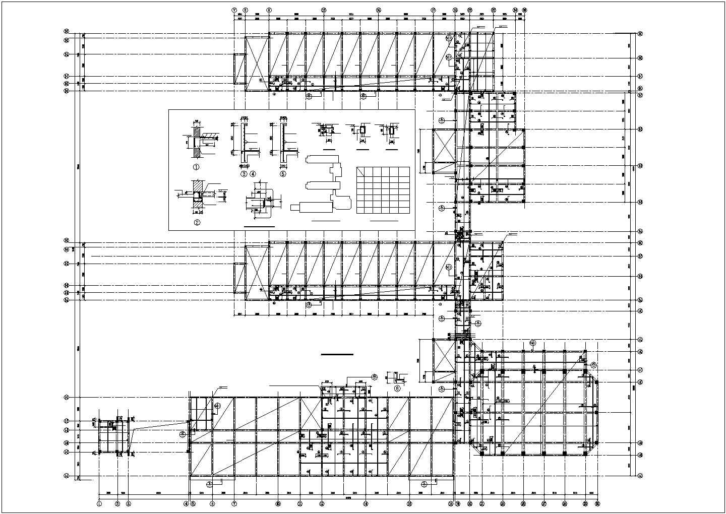 [陕西]两层砖混及部分框架结构小学教学楼结构图