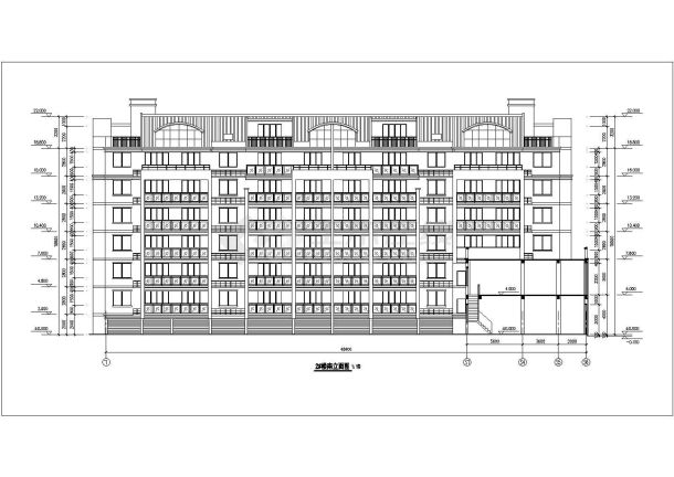 某多层底商住宅楼建筑施工图（共12张）-图二