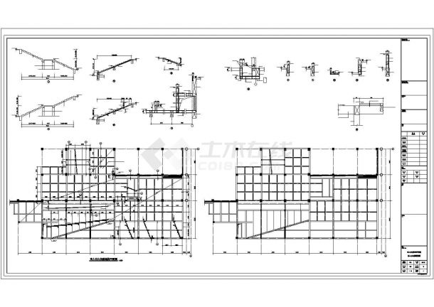 四层框架结构科技馆地下室结构施工图-图二