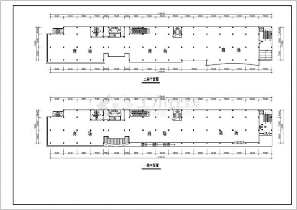 某临街商场楼设计cad建筑方案图-图二