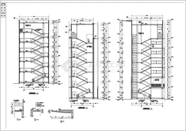 某医院六层心理综合楼的CAD建筑扩初设计图-图二