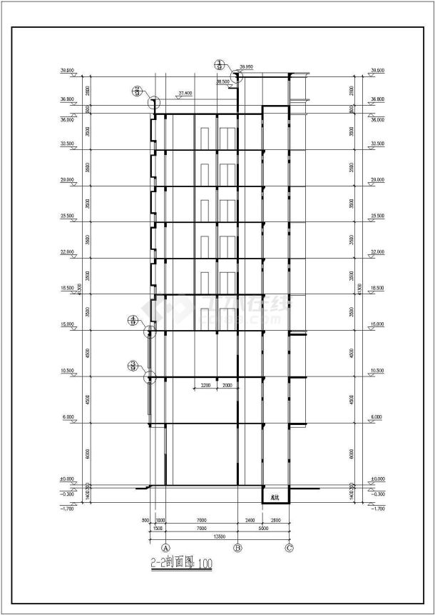 某小高层酒店CAD建筑施工套图-图一