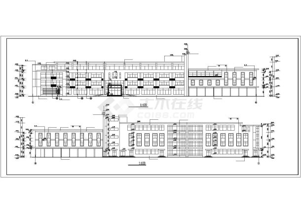 某地区带植草屋面大型综合楼建筑设计CAD施工图-图一