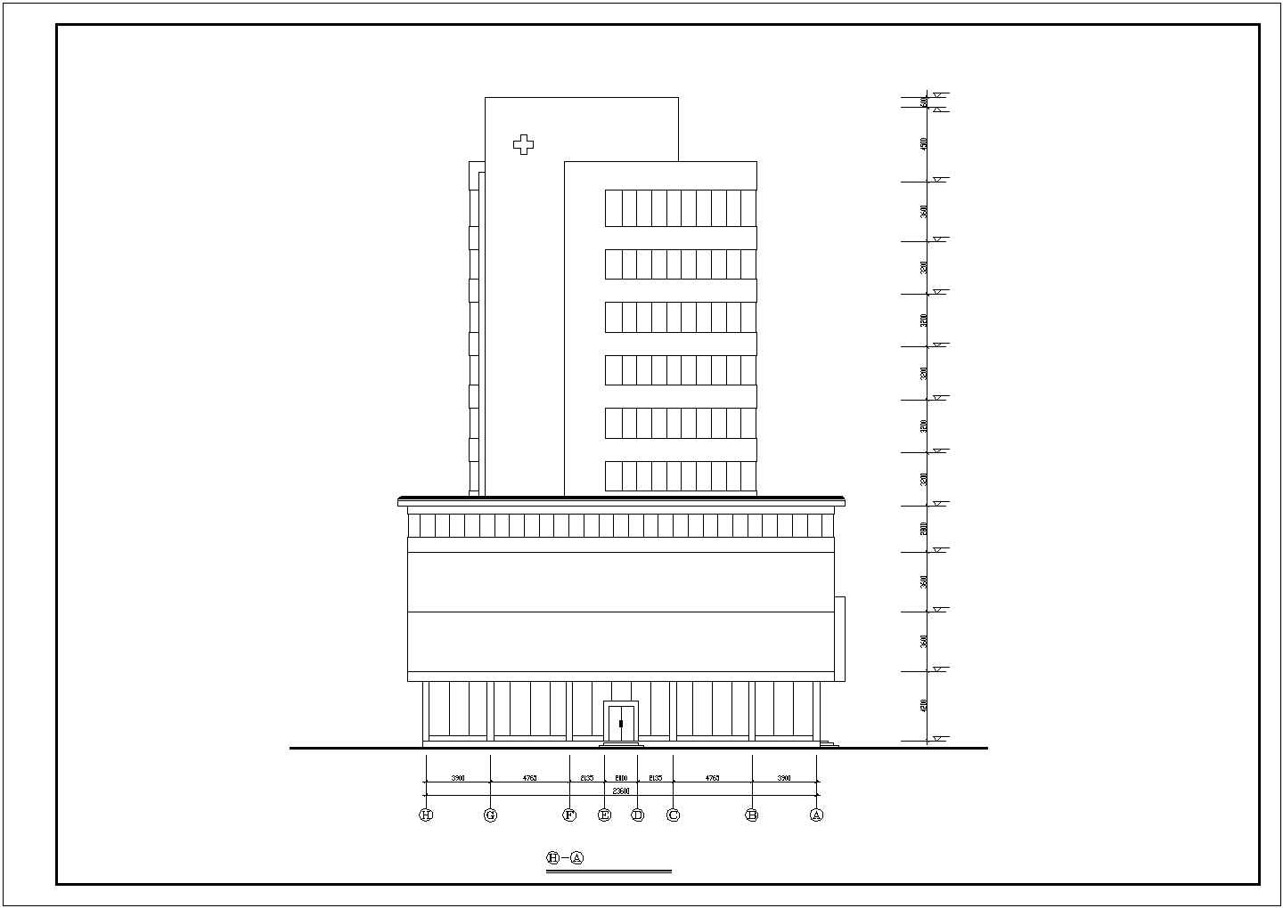某地区宾馆改造为医院建筑设计CAD施工图纸