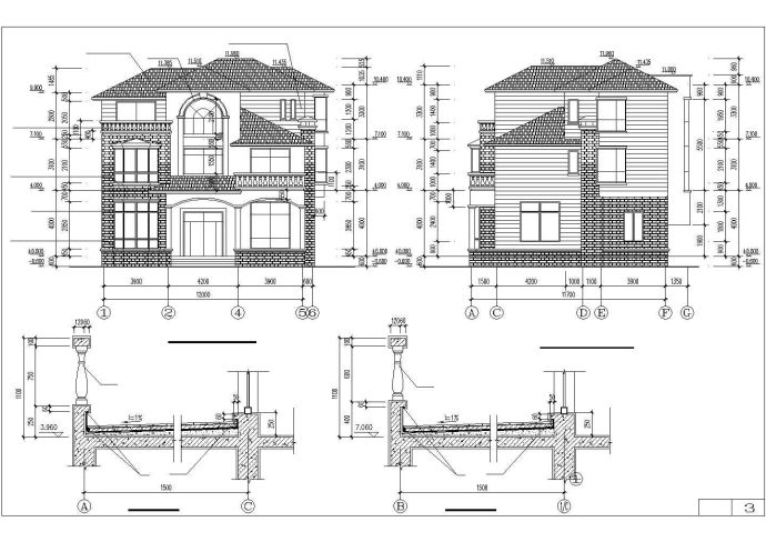某地区西华园2号别墅建筑设计CAD施工图_图1