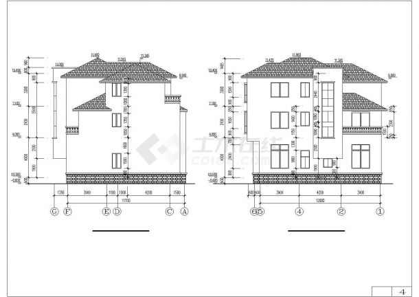 某地区西华园2号别墅建筑设计CAD施工图-图二