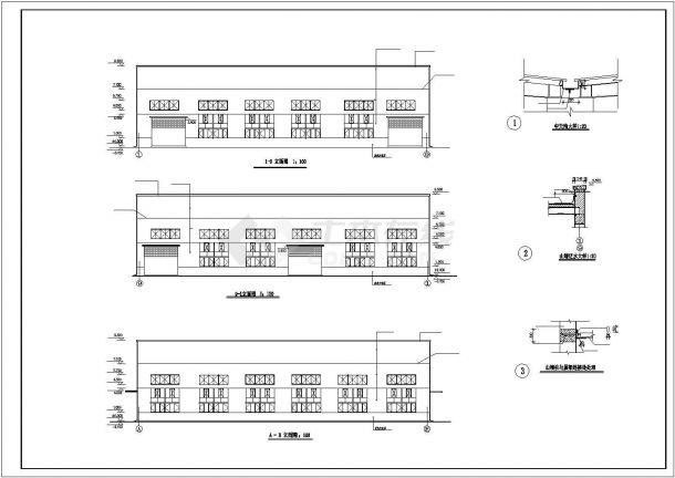某地区机械厂3号厂房建筑设计CAD施工图-图二