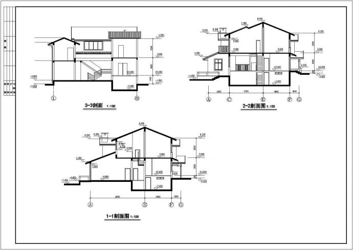 某小区4号完整小别墅建筑设计CAD施工图_图1