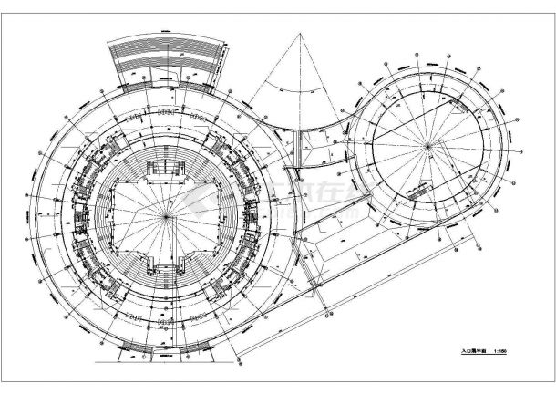 溧水区体育馆建筑设计CAD施工图-图二