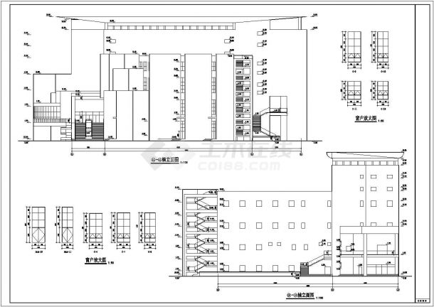 某地区六层文化馆全套建筑设计CAD施工图-图二
