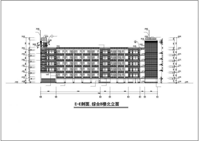 某市中学教学楼综合楼建筑设计查cad施工图_图1