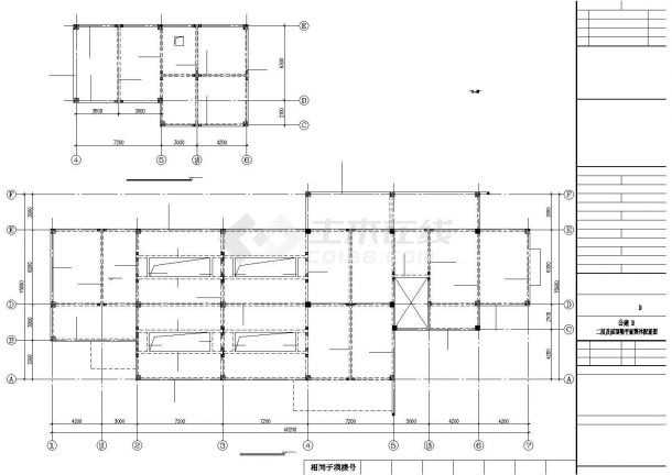 二层框架结构庄园基础平面CAD图-图一