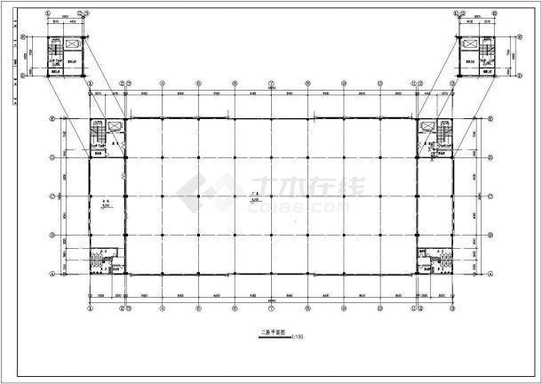 某地小型二层厂房建筑cad图（共6张）-图一