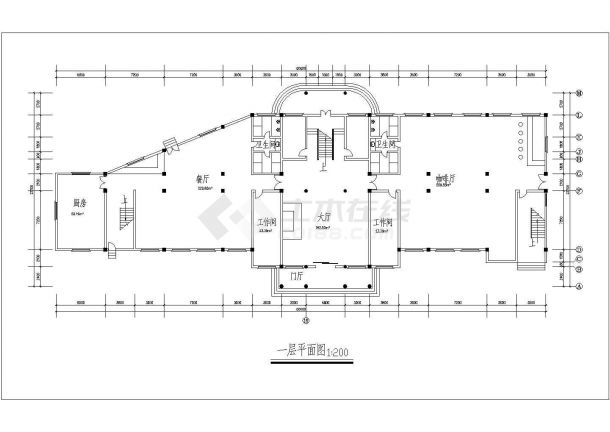 某渡假村欧式综合楼建筑设计cad方案图-图一