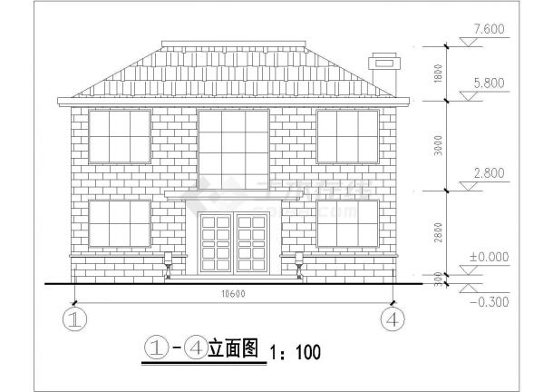 某地居民住宅建筑CAD布置图-图二