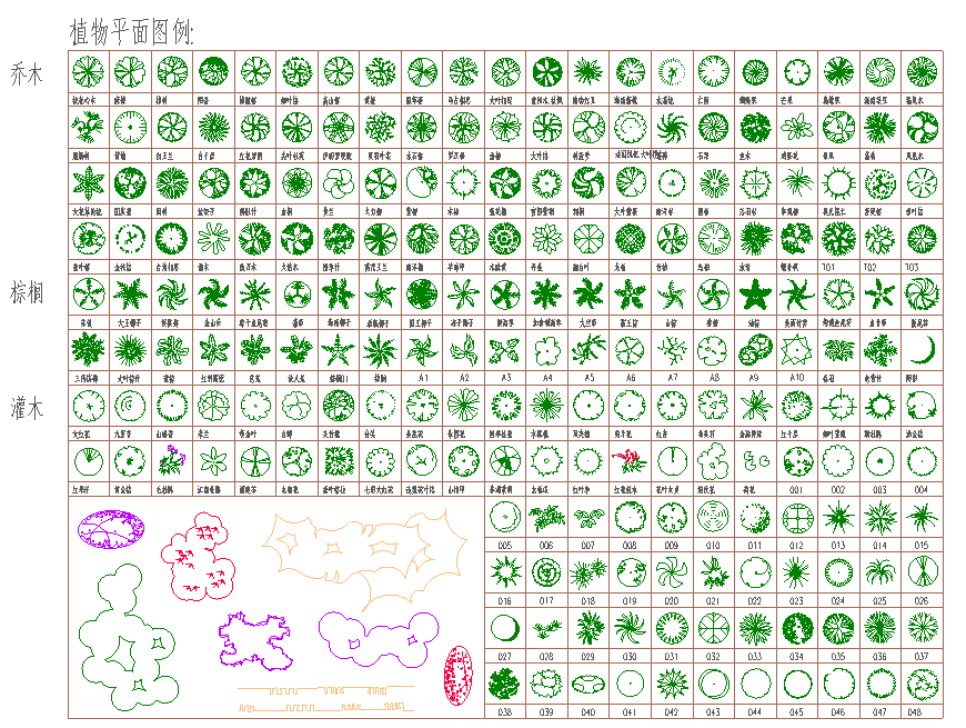 植物平面设计素材CAD图