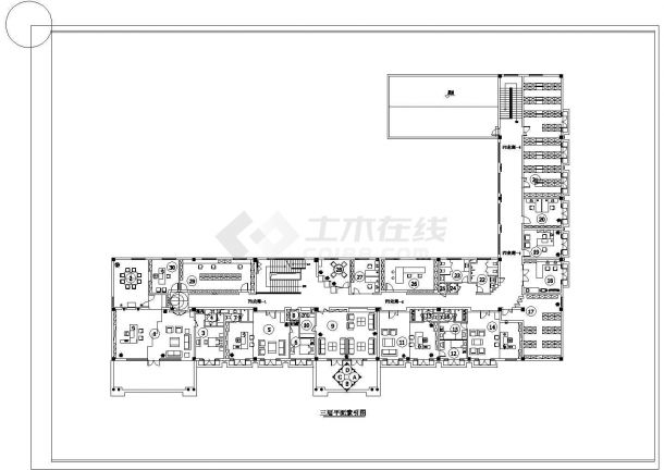 某市办公楼整层室内装饰地面材料cad设计施工图-图二