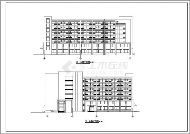 框架结构7层公寓楼建筑结构图-图一