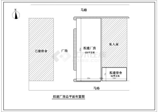 某多层钢构厂房建筑平立详图-图一