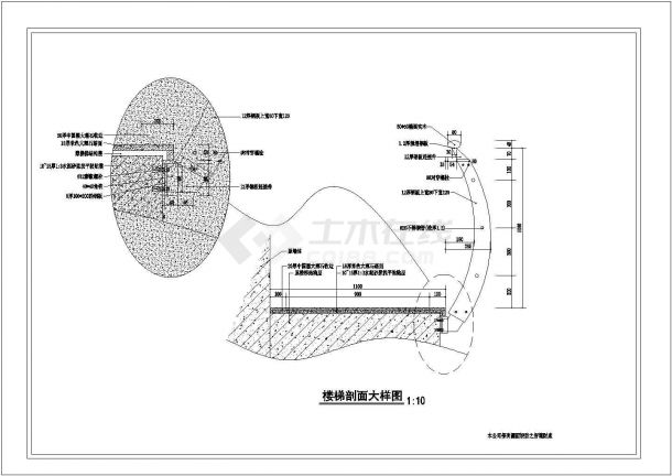 某商场旋转楼梯cad参考详图-图一