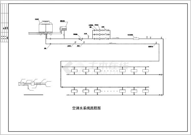 大商场水源热泵空调系统cad施工设计图-图一