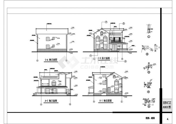农村某三层小型住宅楼设计的CAD施工图-图二