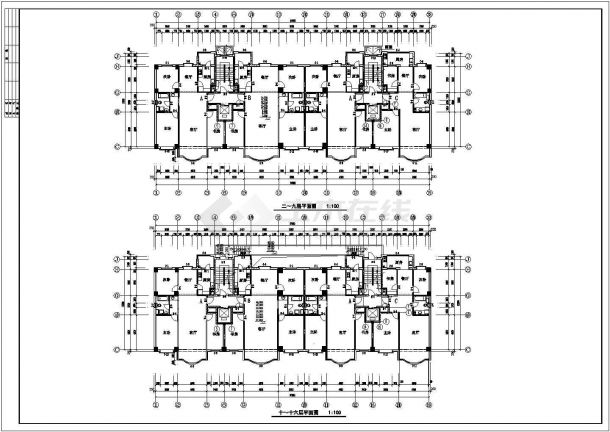 长春市某地区高层住宅楼全套建筑CAD布置图-图二