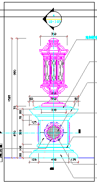15套详细cad灯柱详图-家装设计灯柱详图-图二
