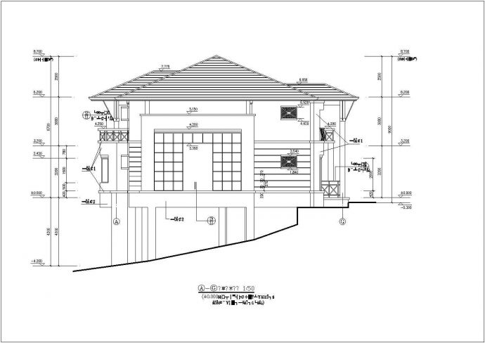 多层简约风格别墅楼建筑设计CAD施工图纸_图1
