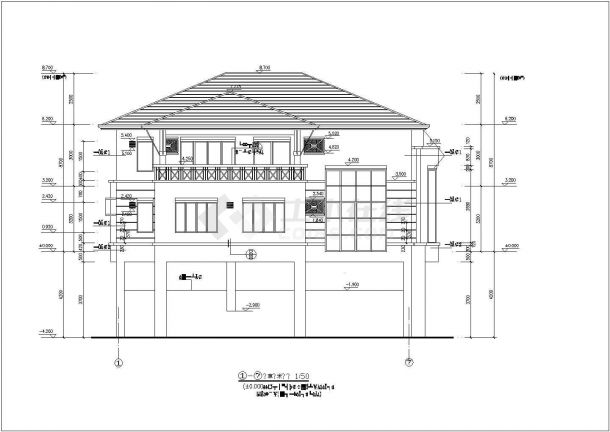 多层简约风格别墅楼建筑设计CAD施工图纸-图二