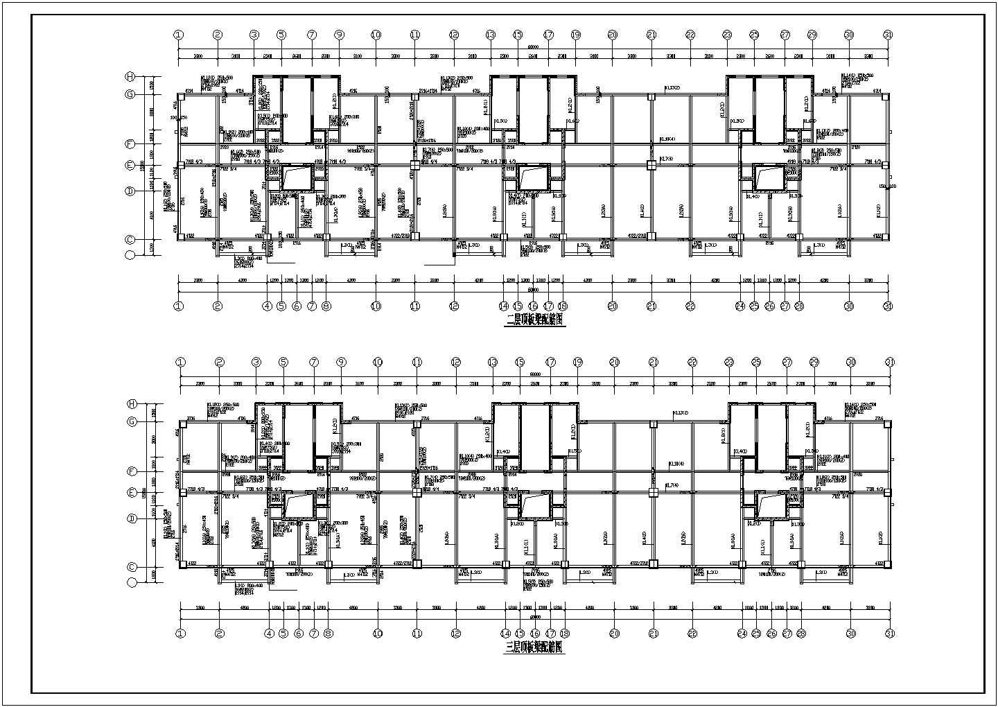 框剪结构住宅楼结构施工图（17层筏板基础）