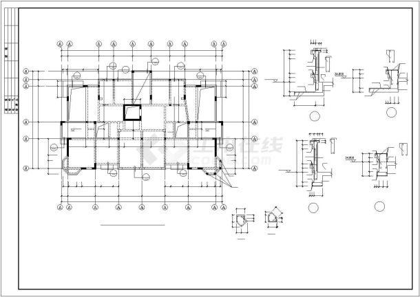 [江西]框架剪力墙结构住宅楼结构施工图（11层桩基础）-图一